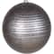 Pewter Glitter Striped Shatterproof Christmas Ball Ornament 4"
